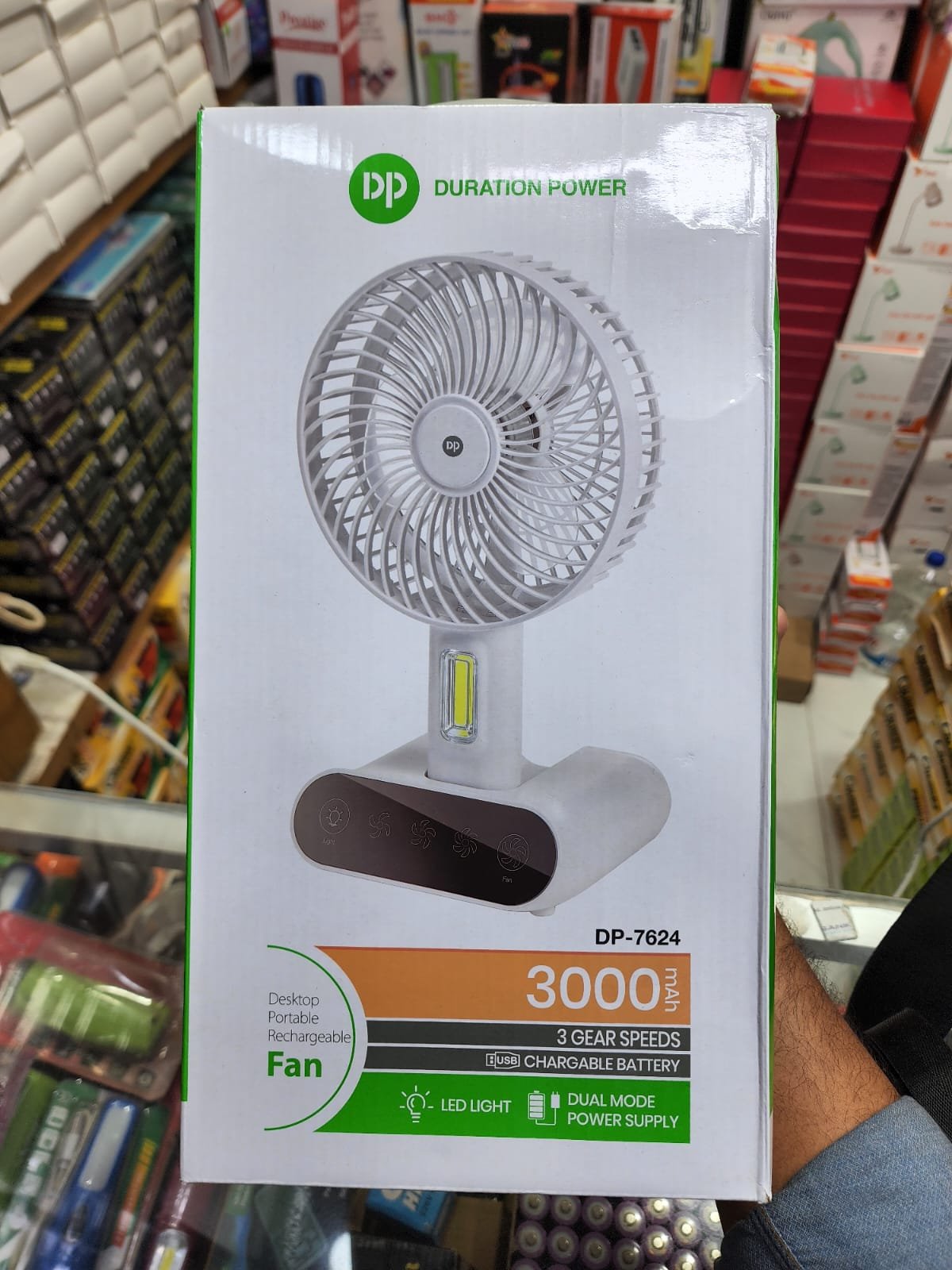Portable Rechargeable Fan – Mini Click Fan LED Light - Image 4