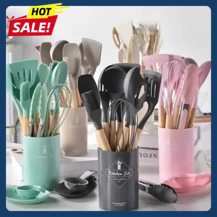 Wooden & Silicone spoon Set